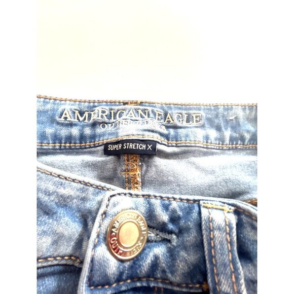 American Eagle Super Stretch X Womens Hi Rise Jeggings Jeans Destroyed Size 8 - Picture 3 of 10